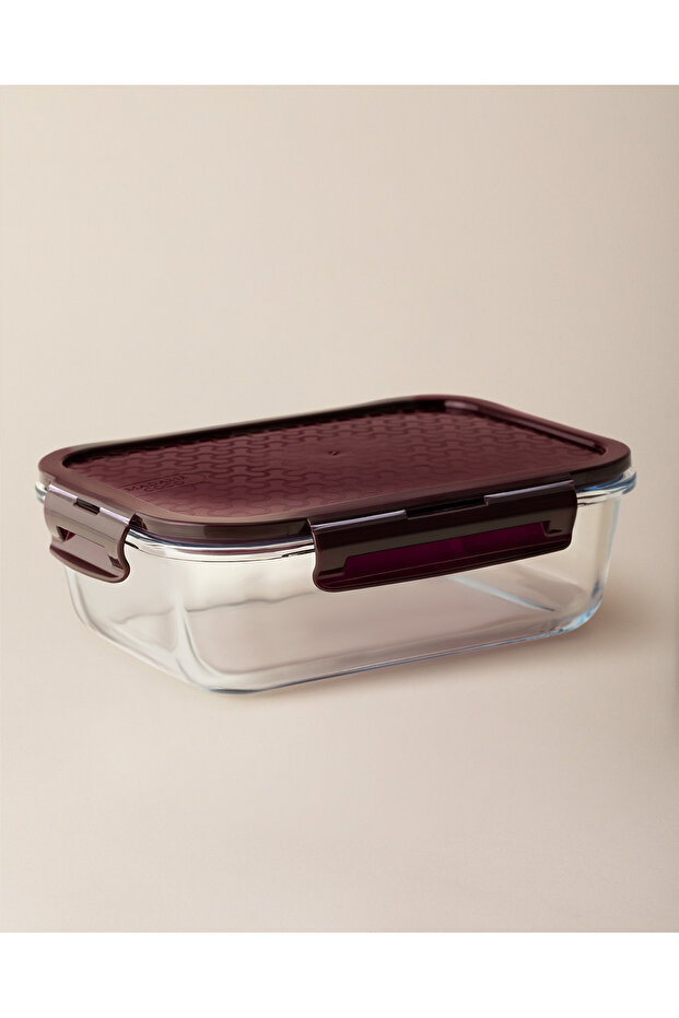 حاوية تخزين زجاجية مستطيلة من مودينا مع غطاء - 1500 مل - 3