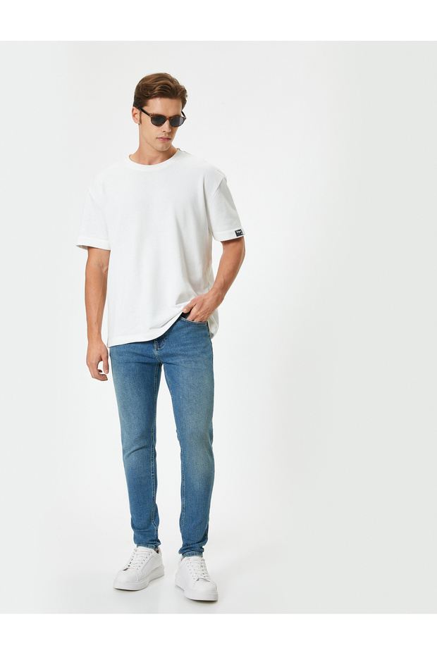 Buttoned Standard Waist Super Skinny Fit Jeans - Justin Jean