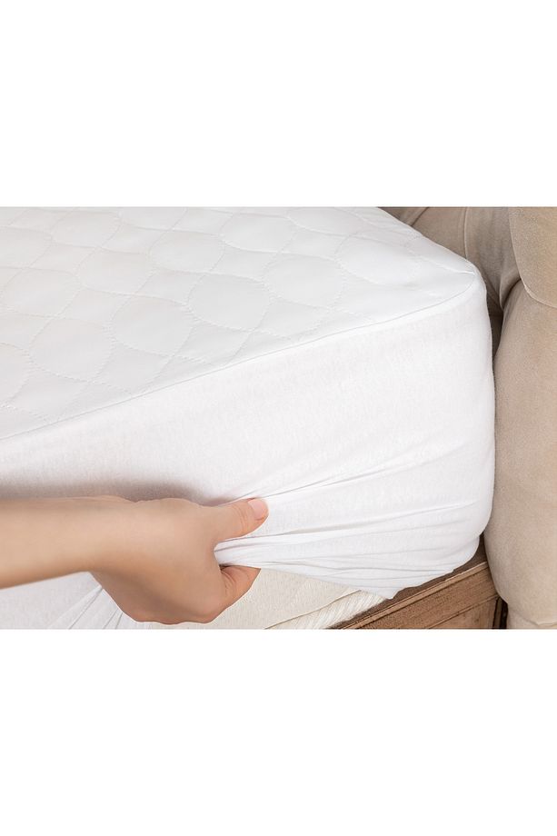 Kapitoneli Fitted Tek Kişilik Yatak Alezi - Beyaz - 2