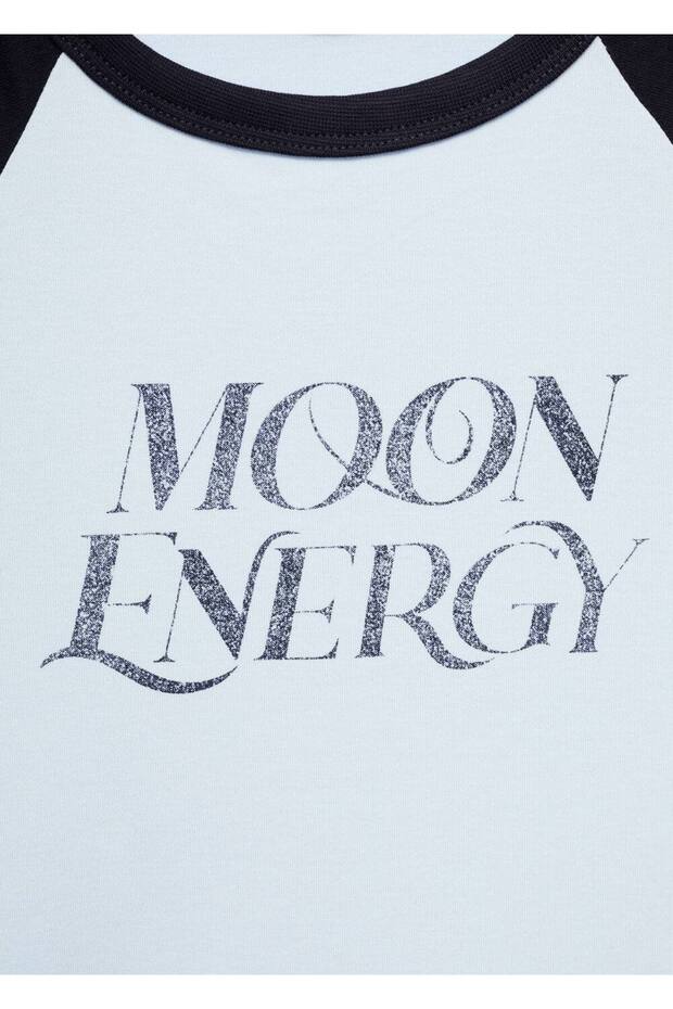 Desenli pamuklu tişört - 5