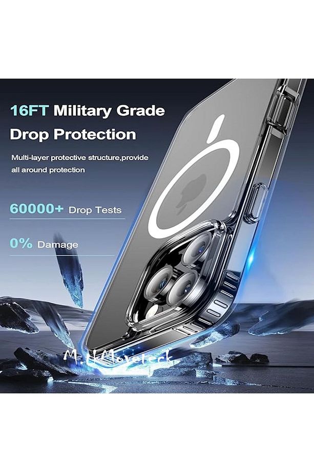 İphone 16 Pro Kılıf Magsafe Wireless Kablosuz Şarj Destekli Sert Silikon Şeffaf Kapak Manyetik - 5