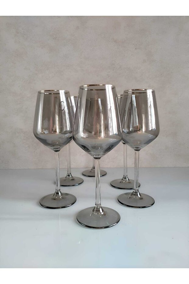 Smoked Black 6-Person Glass Set Water Glass Goblet
