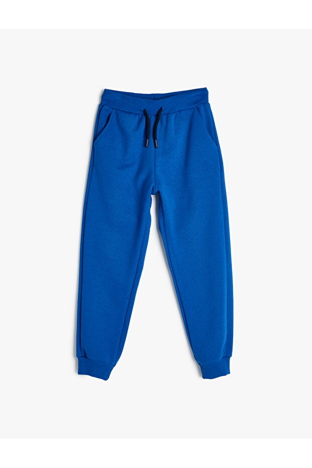 Ribbed Jogger Sweatpants with Tie Waist Pocket Detail