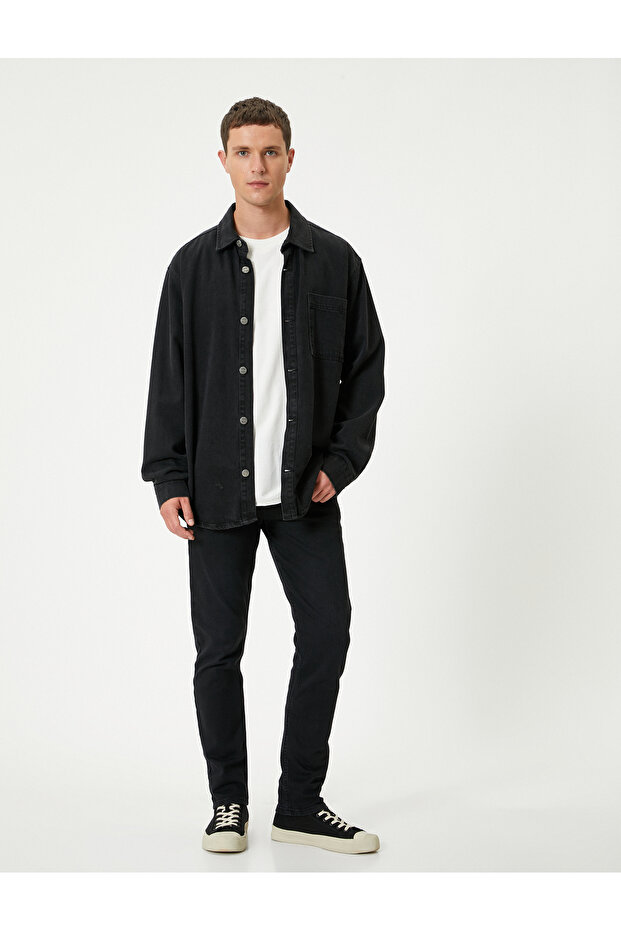 Buttoned Standard Waist Slim Fit Jeans - Brad Jean
