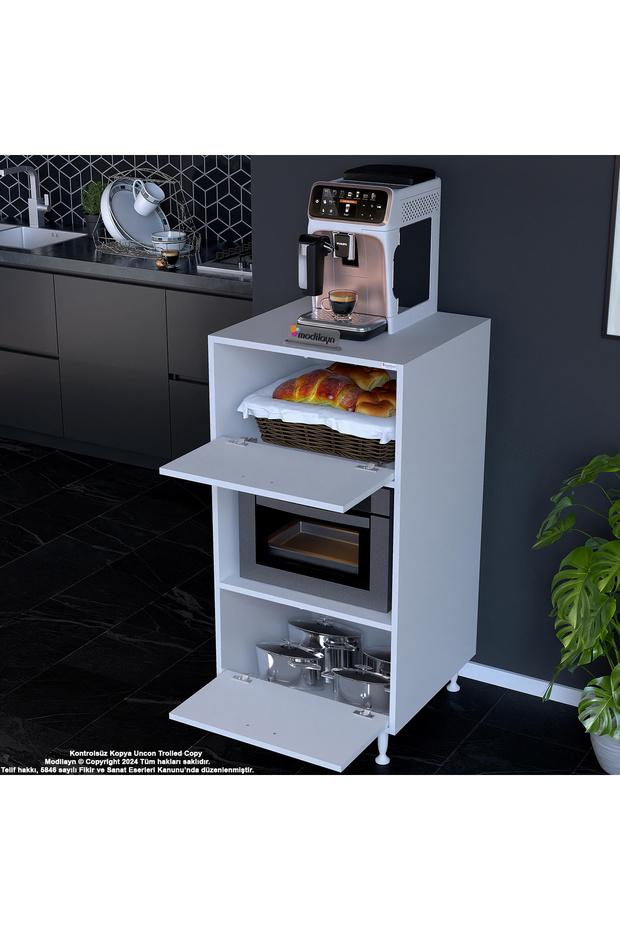 SİLVA 59,6 x 119,2 x 56 cm Çift Kapaklı Ankastre Fırın ve Mutfak Dolabı - 6