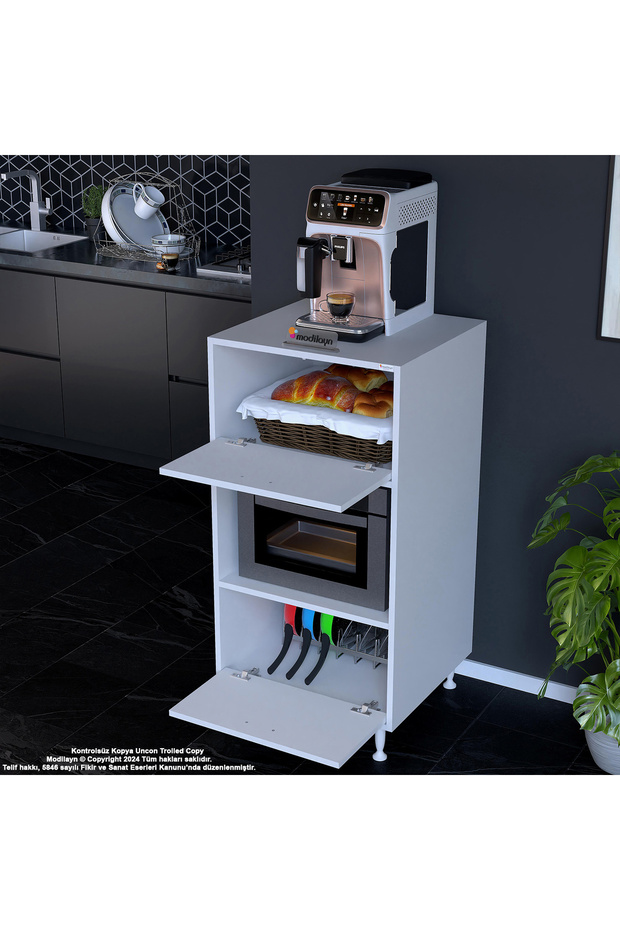 SİLVA 59,6 x 119,2 x 56 cm Çift Kapaklı Ankastre Fırın ve Mutfak Dolabı - 1