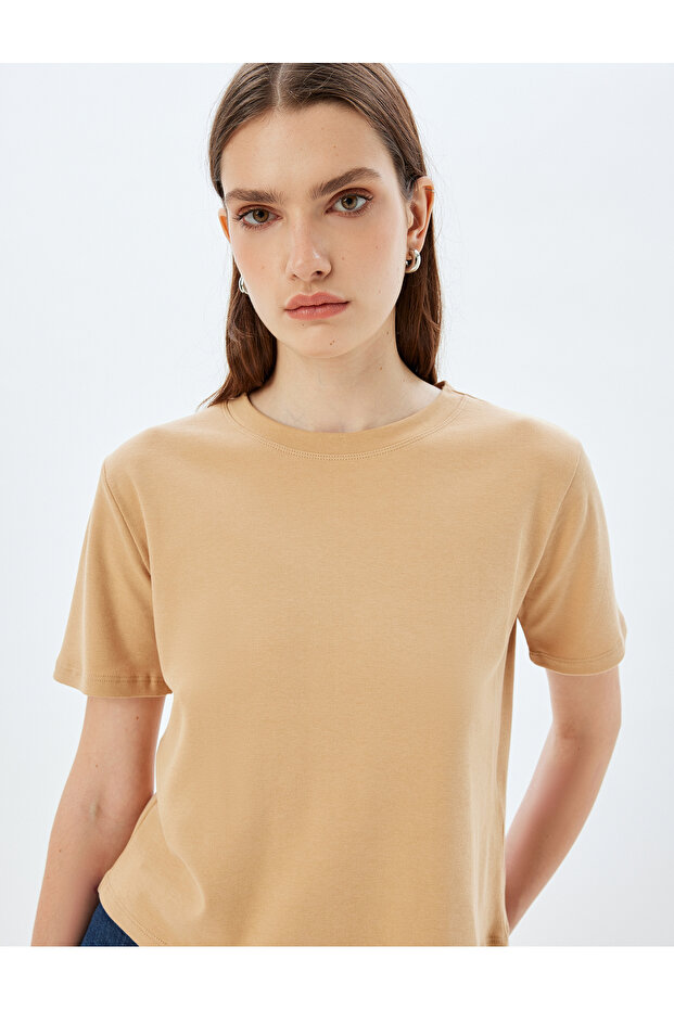 Crew Neck Basic Cotton Short Sleeve T-Shirt