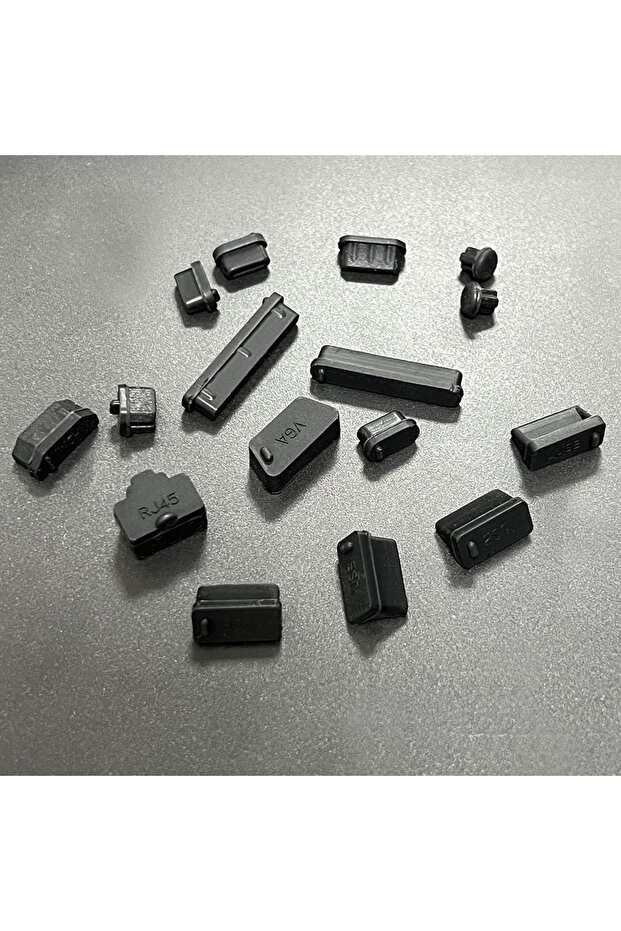 مجموعة من 16 قطعة من قابس منفذ الكمبيوتر المحمول العالمي المقاوم للغبار وواقي السيليكون USB مرن للكمبيوتر المحمول