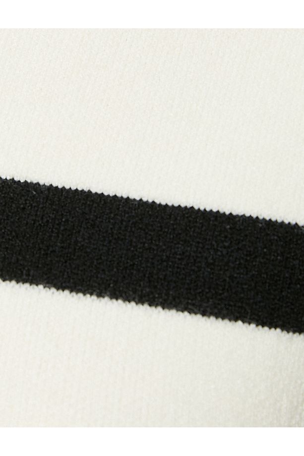 Polo Yaka Çizgili Kolsuz Triko Süveter - 6