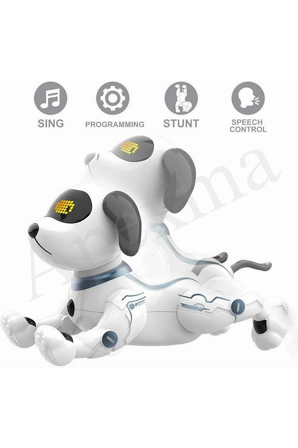 Uzaktan Kumandalı Şarjlı Sesli Komut Kontrol & Programlama Özellikli Müzikli Akrobat Robot Köpek - 6