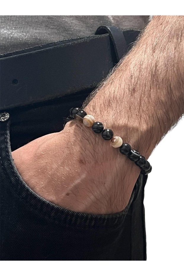 Black Agate Natural Stone Energy & Balance Bracelet- Elevate Your Energy & Reduce Stress