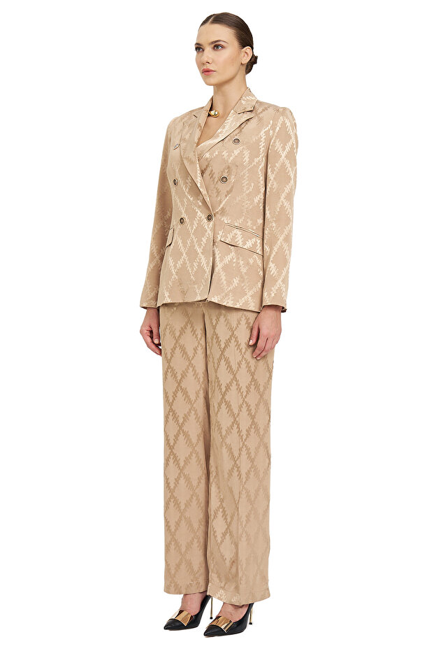 Desenli Kruvaze Ceket - 2