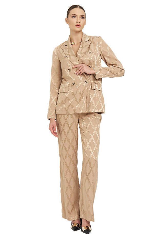 Desenli Kruvaze Ceket - 4