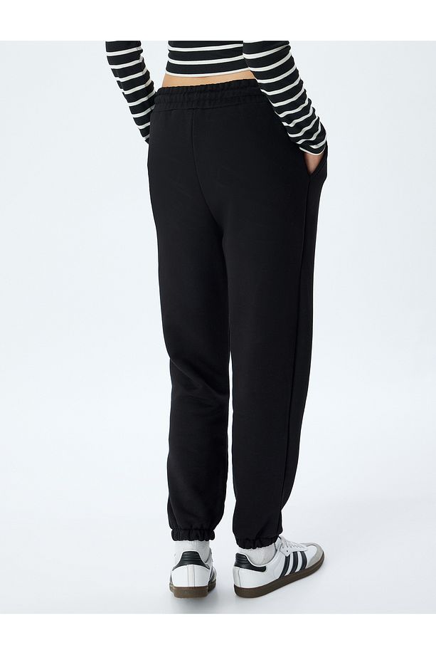 Cepli Beli Bağcıklı Regular Fit Jogger Eşofman Altı - 4
