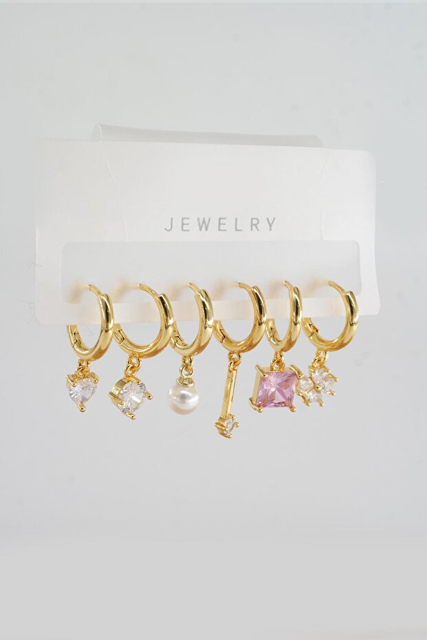 Women's Vip Series Zircon Stone Mixed Figure 6-Piece Earrings Zrk00579