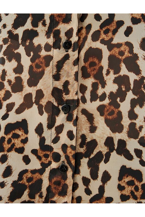 Leopar Desenli Gömlek Regular Fit Uzun Kollu - 6