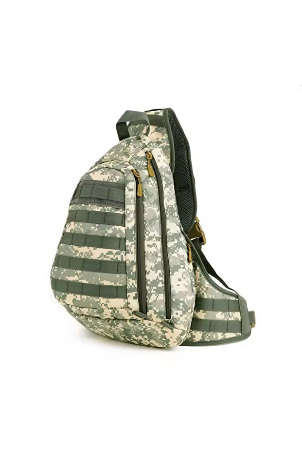 Gray Camouflage Single Shoulder Tactical Backpack - 1