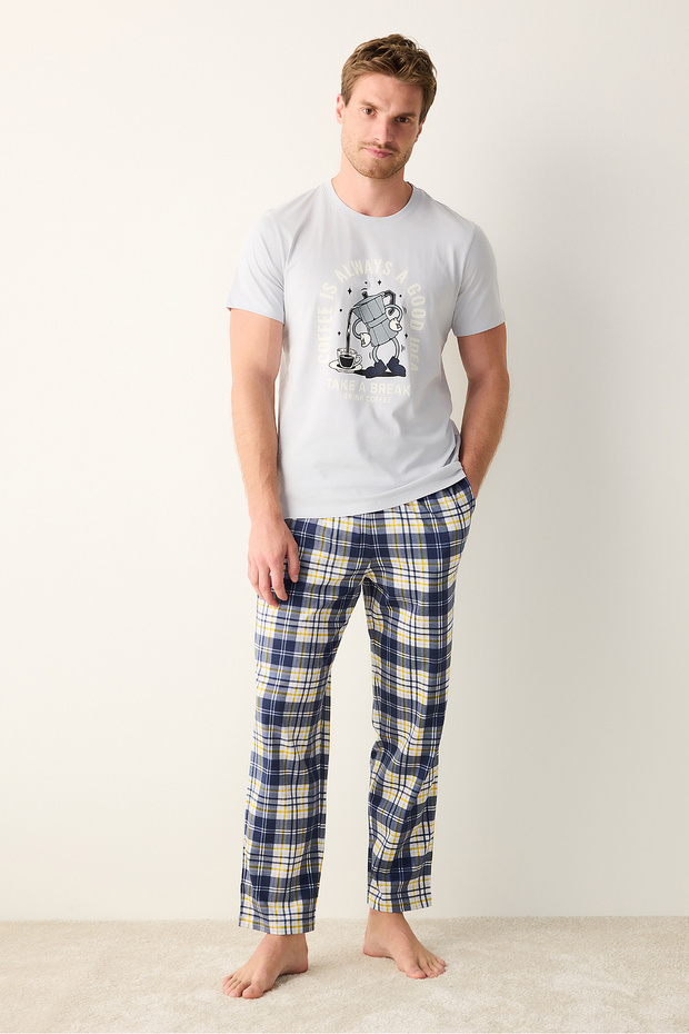 Coffee Multicolor Pants Pajama Set - 2