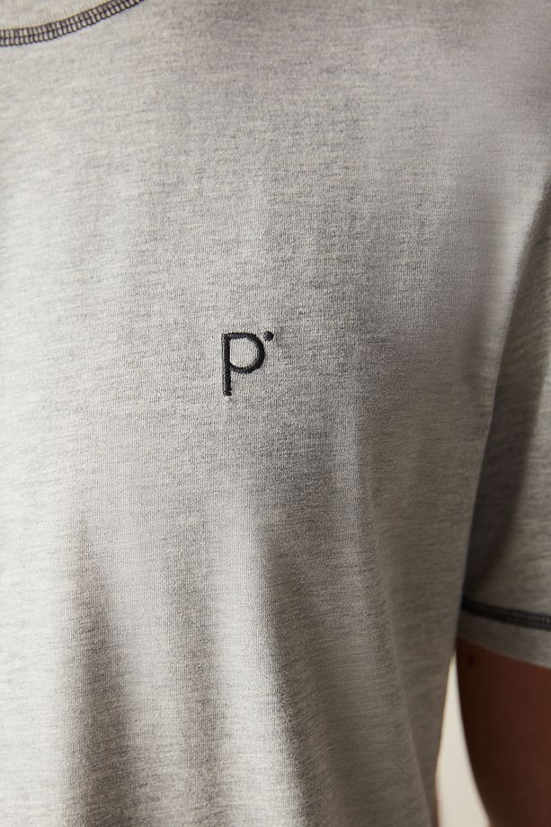 Gri Şort Pijama Takımı - 5
