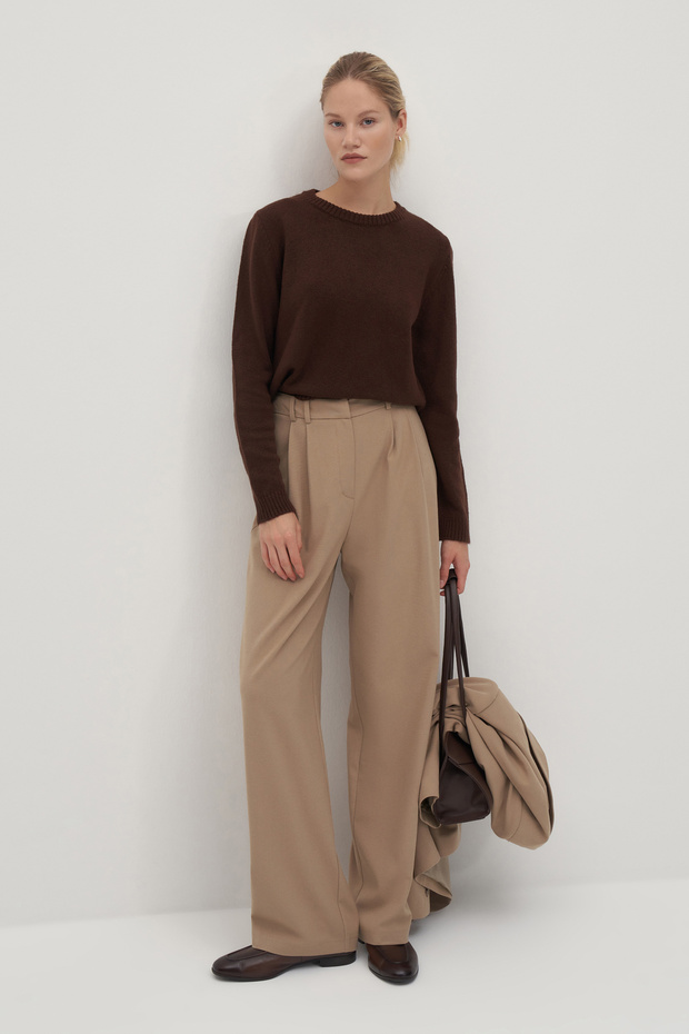 Brown Basic Wool Knitwear Sweater - 4