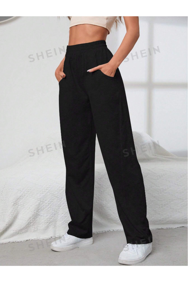 Black Women's Walker Baggy - 2 Thread Medium Thickness Long Sweatpants