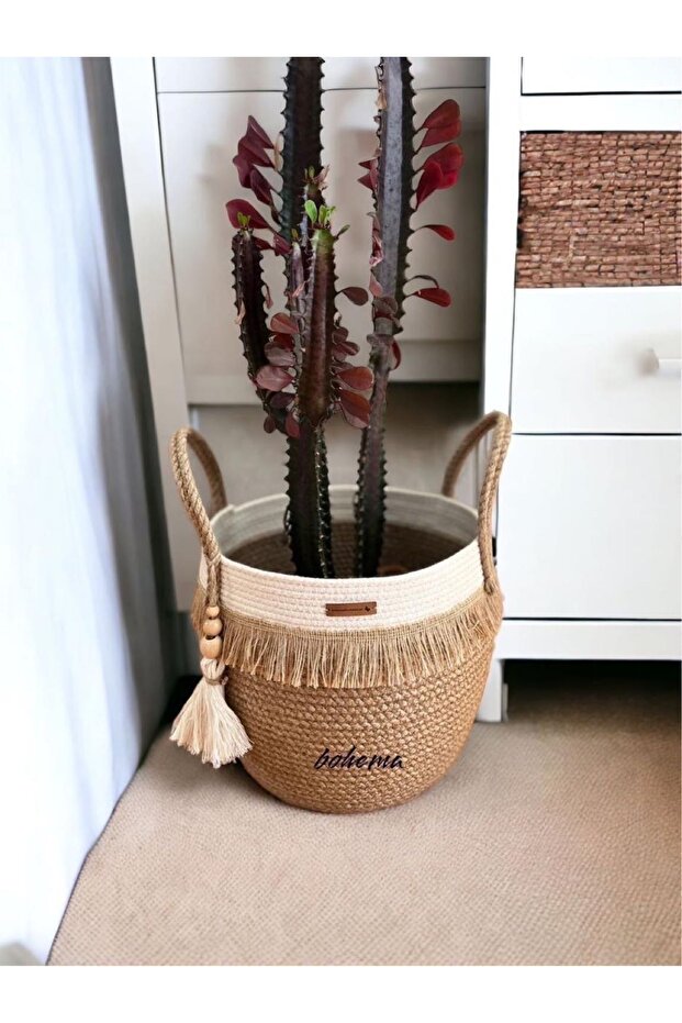 Wicker Jute Basket Flower Pot