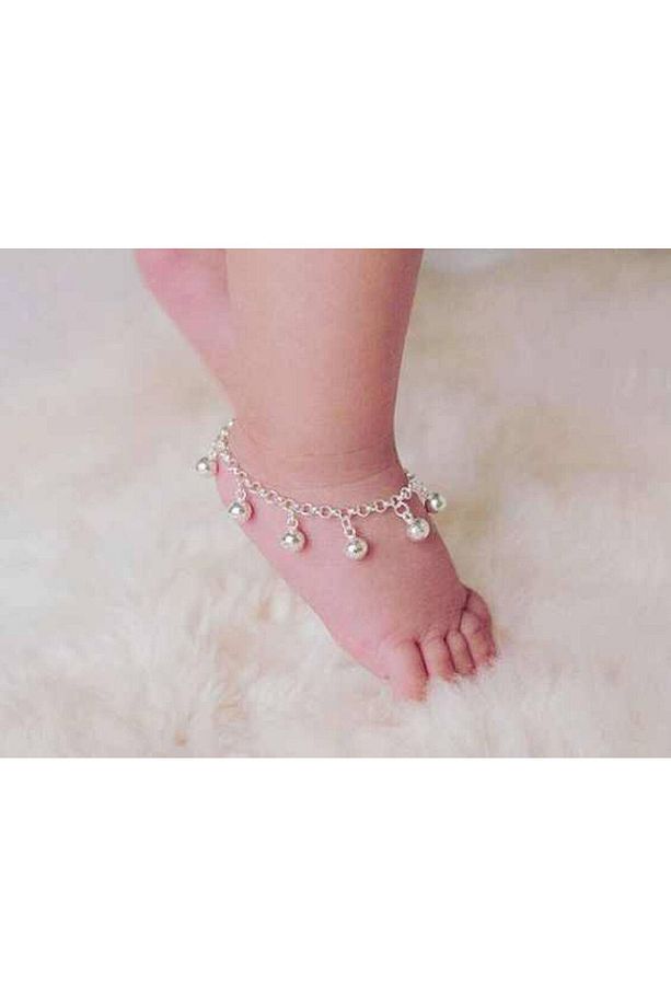 Kız Bebek inci zincir model ayak halhal - 1