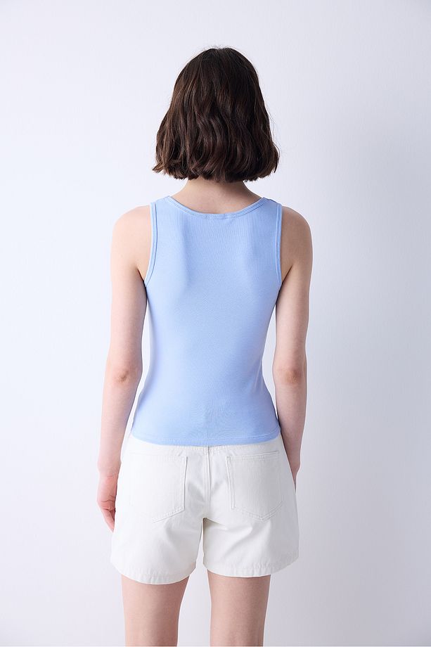 Ft Rib Basic Mavi Cami Atlet - 5