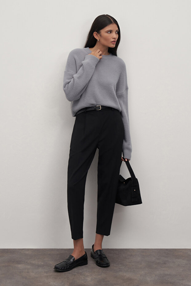 Gri Limited Edition Basic Yumoş Kazak - 2