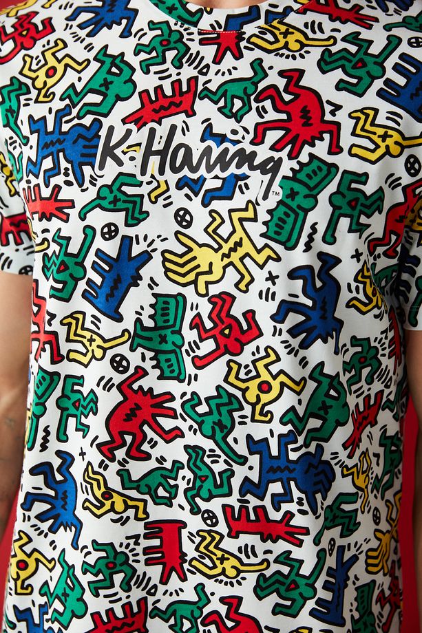Pembe Pijama Takımı Keith Haring Koleksiyonu - 4