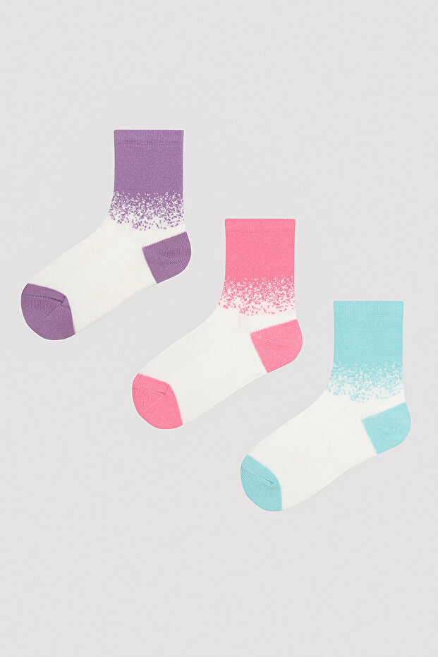 Girl's Colorful 3-Piece Socks