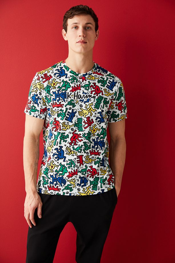 Pembe Pijama Takımı Keith Haring Koleksiyonu - 3
