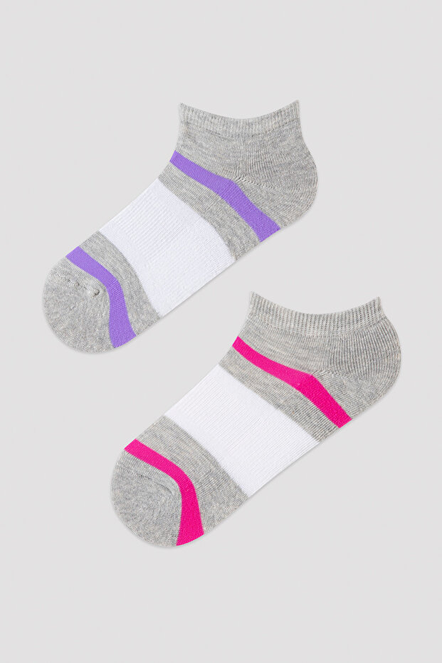 Active Stripe Towel 2-Piece Booties Socks