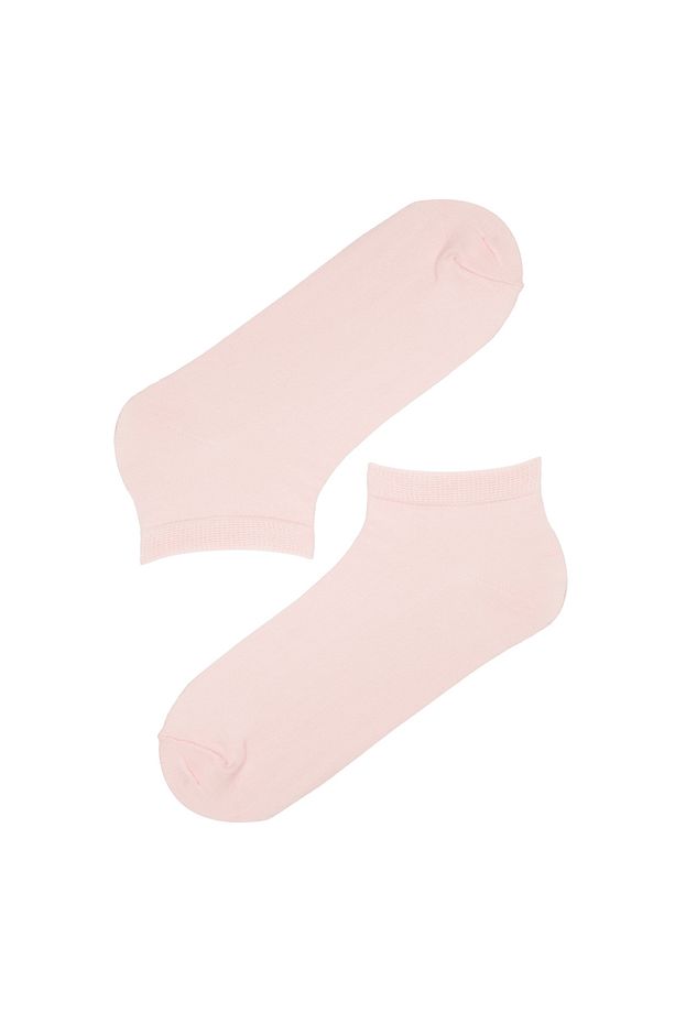 Pembe - Çok Renkli Basic 4lü Patik Çorap - 5