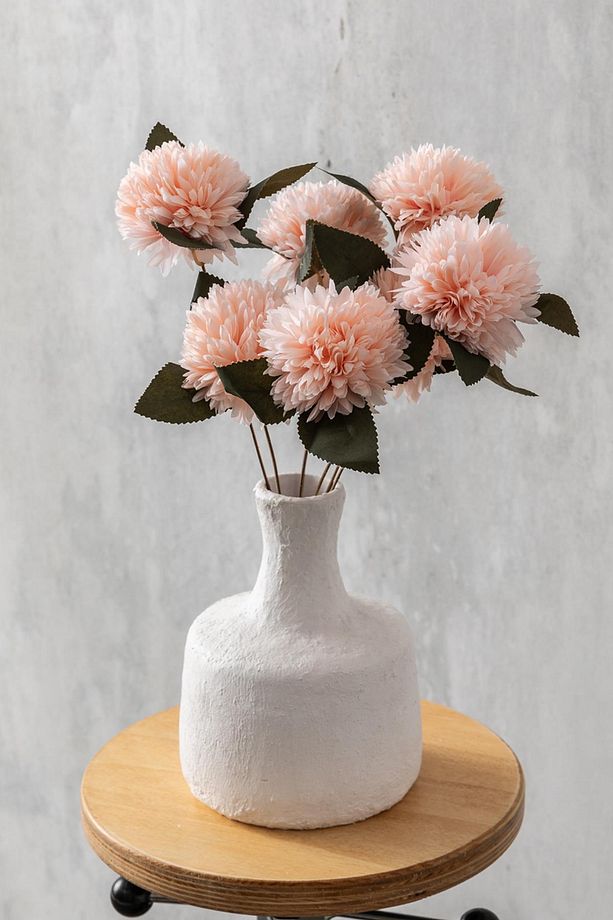 Yapay Kasımpatı Çiçeği Somon 40 Cm 7 Dal - 5