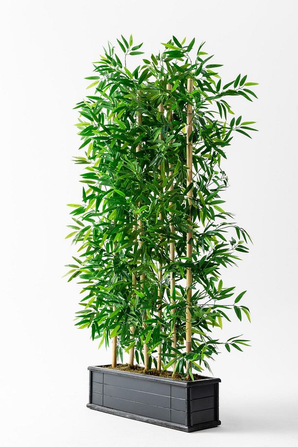 Yapay Bambu Seperatör Ahşap Antrasit Saksı 175 Cm - 5
