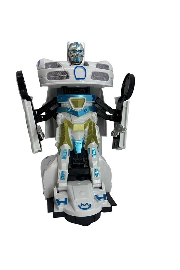 Polis Robota Dönüşen Araba Oyuncak ışıklı, sesli Robot Araba Çarp ve Devam Et Sesli - 2