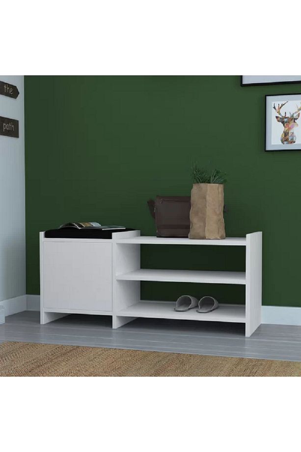 Beyaz Ayakkabılık Dolabı, 100 MDF Ayakkabılık, Ayakkabı Standı, Kapı Önü Ayakkabılık - 1