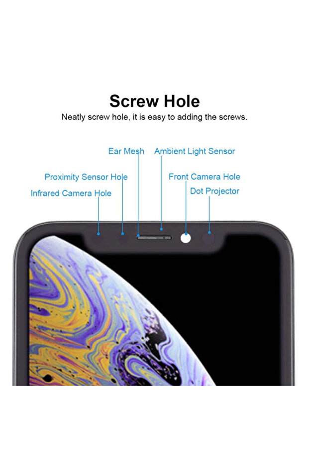 iPhone XS LCD Ekran +Tr Seti Siyah - 6