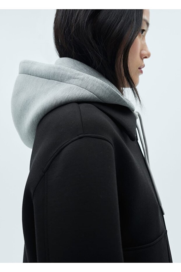 Kombine kapüşonlu ceket - 6