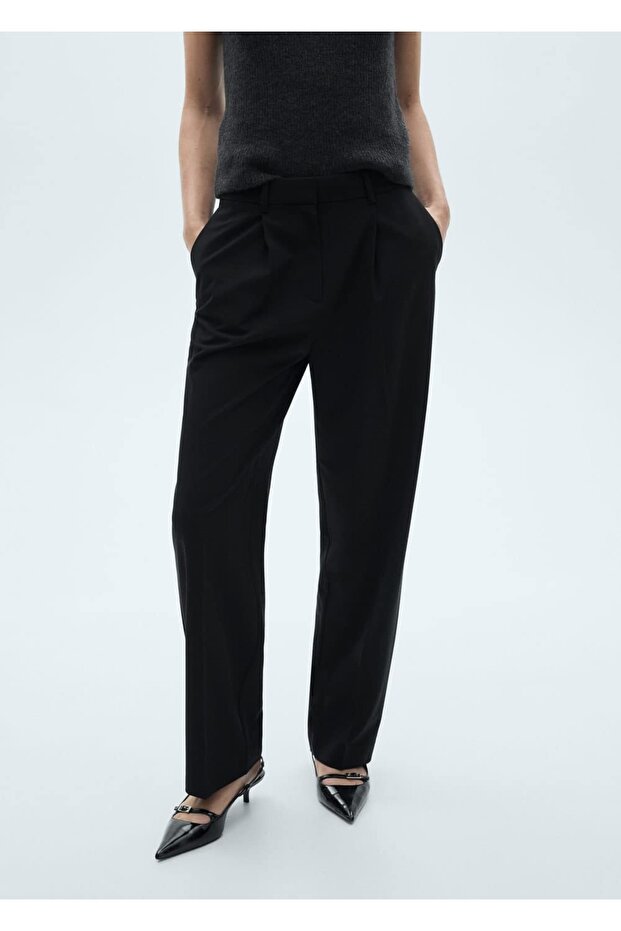 Straight Cut Trousers with Pens