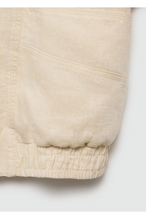 Keten karışımlı düğmeli ceket - 6