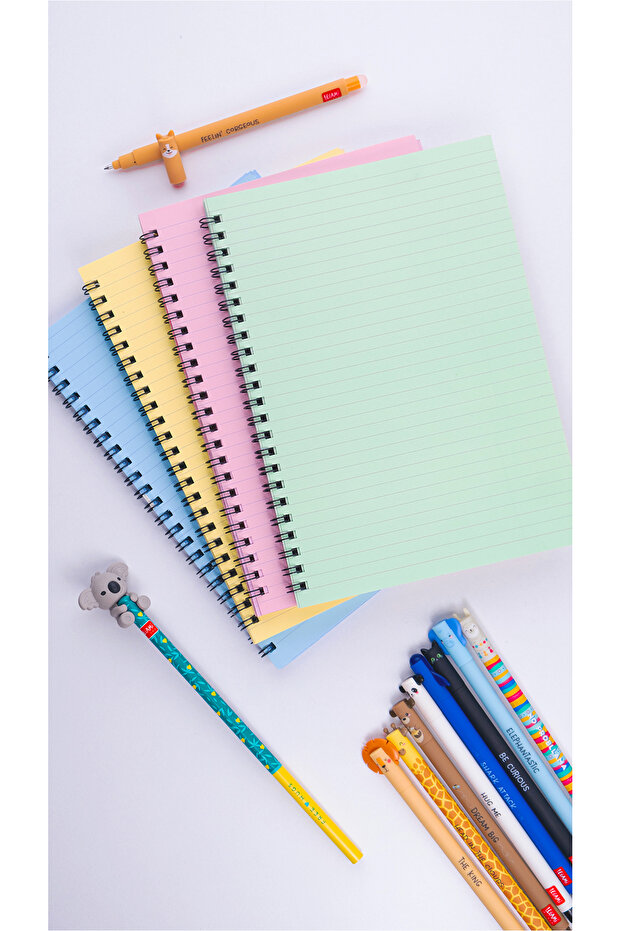 A5 Spiral School Notebook 50 Sheets 100 Pages Set of 4 - Colored Notebook - Lined Notebook - 4