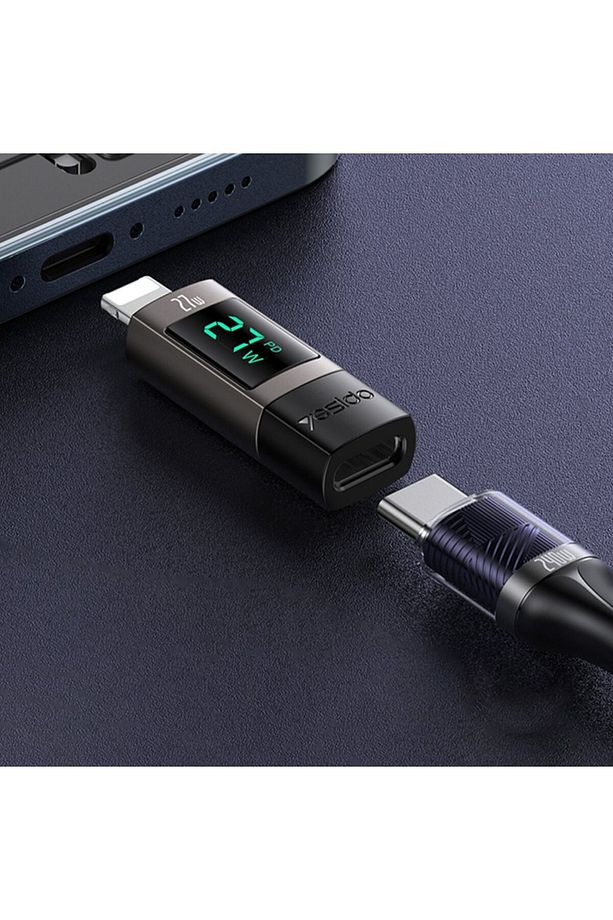 27W Lightning to Type C Çevirici Dönüştürücü Iphone Yuva Çevirici Otg Adaptör Hızlı Şarj Dönüştürücü - 3
