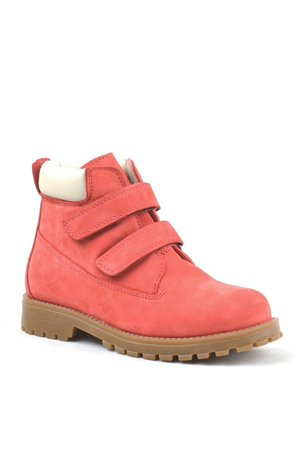 Neson Hakiki Deri Kırmızı Cırtlı Çocuk Bot - 1