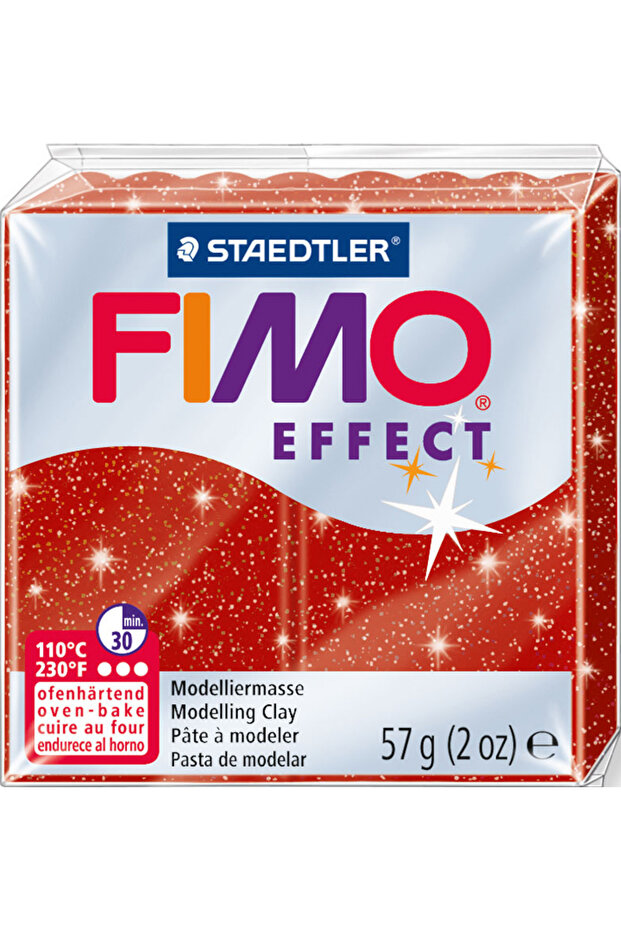 Fimo Effect Polimer Kil 57Gr. Glitter Red - 1
