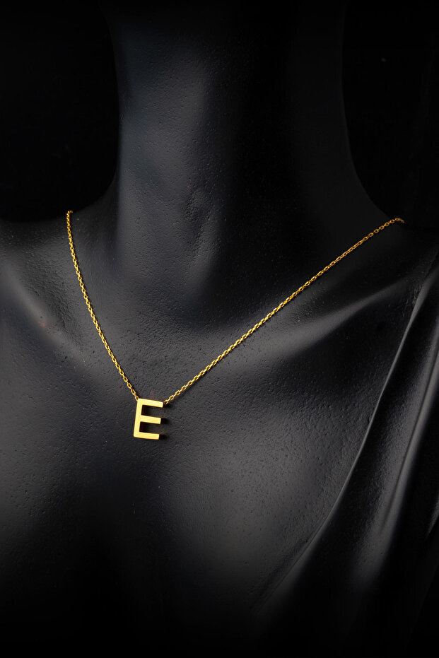 22 Ayar E Harfi Altın Kolye - 2