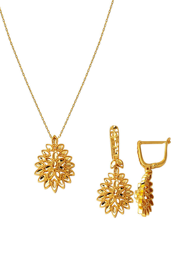 Yaprak 22 Ayar İkili Altın Set - 1