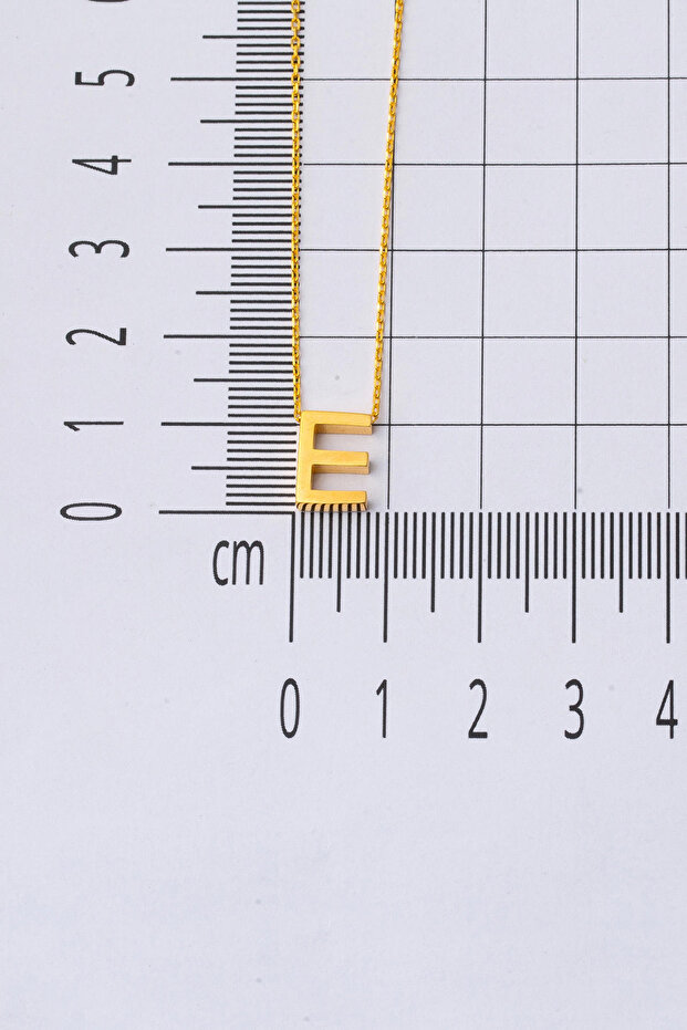 22 Ayar E Harfi Altın Kolye - 3