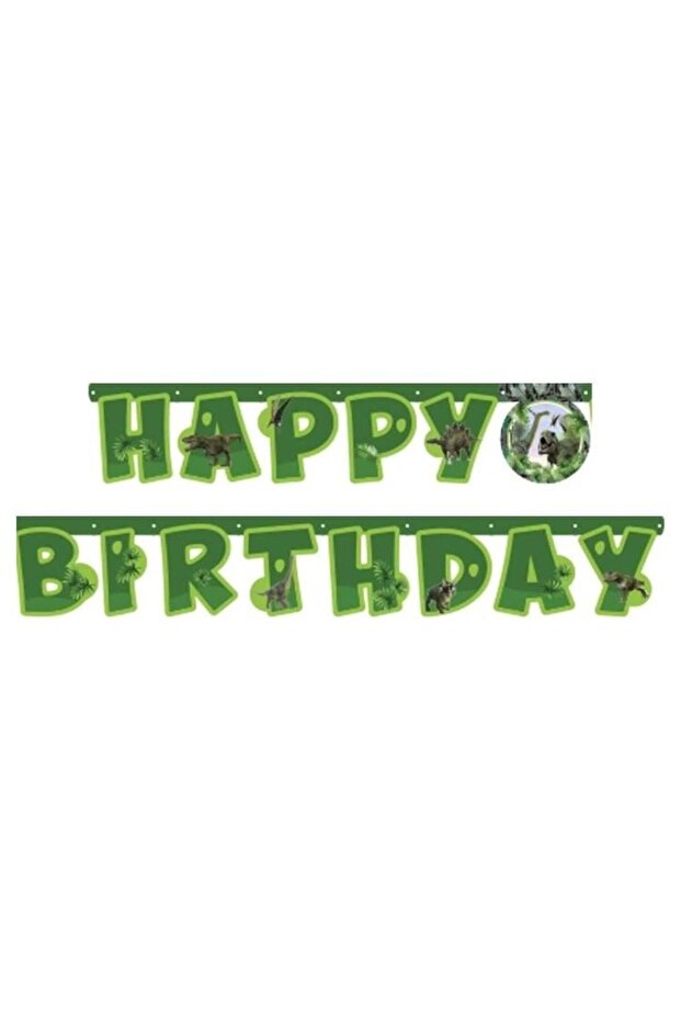 Wild jurassic party happy birthday letter banner 2.1 mt